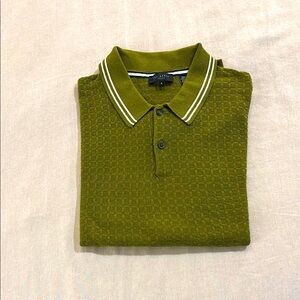 Ted Baker Textured Olive Polo Shirt, Size XL.